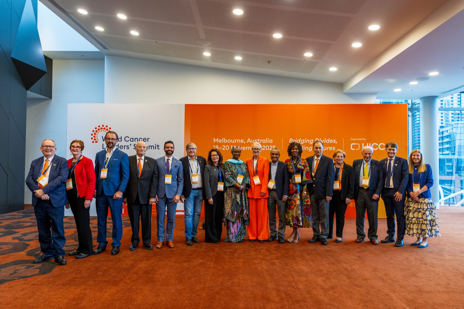 Chris Jackson with fellow UICC Board members at the 2025 World Cancer Leaders’ Summit in Melbourne